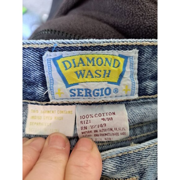 Vintage 80's Sergio Diamond Stone Wash Denim Skirt High Waist  Cotton Womens 26" - Picture 6 of 7